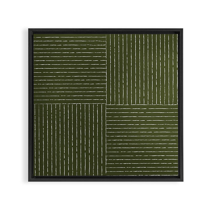 Lines III (Olive Green) Framed Canvas Print Gallery Image 1