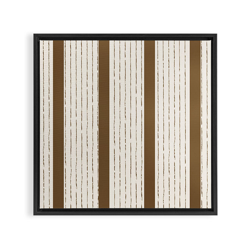 Lines IV (Cream & Chocolate) Framed Canvas Print Gallery Image 3