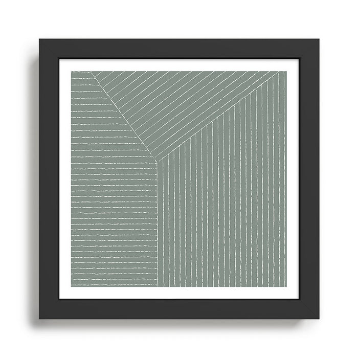 Lines (Linen Green) Framed Art Print Gallery Image 1