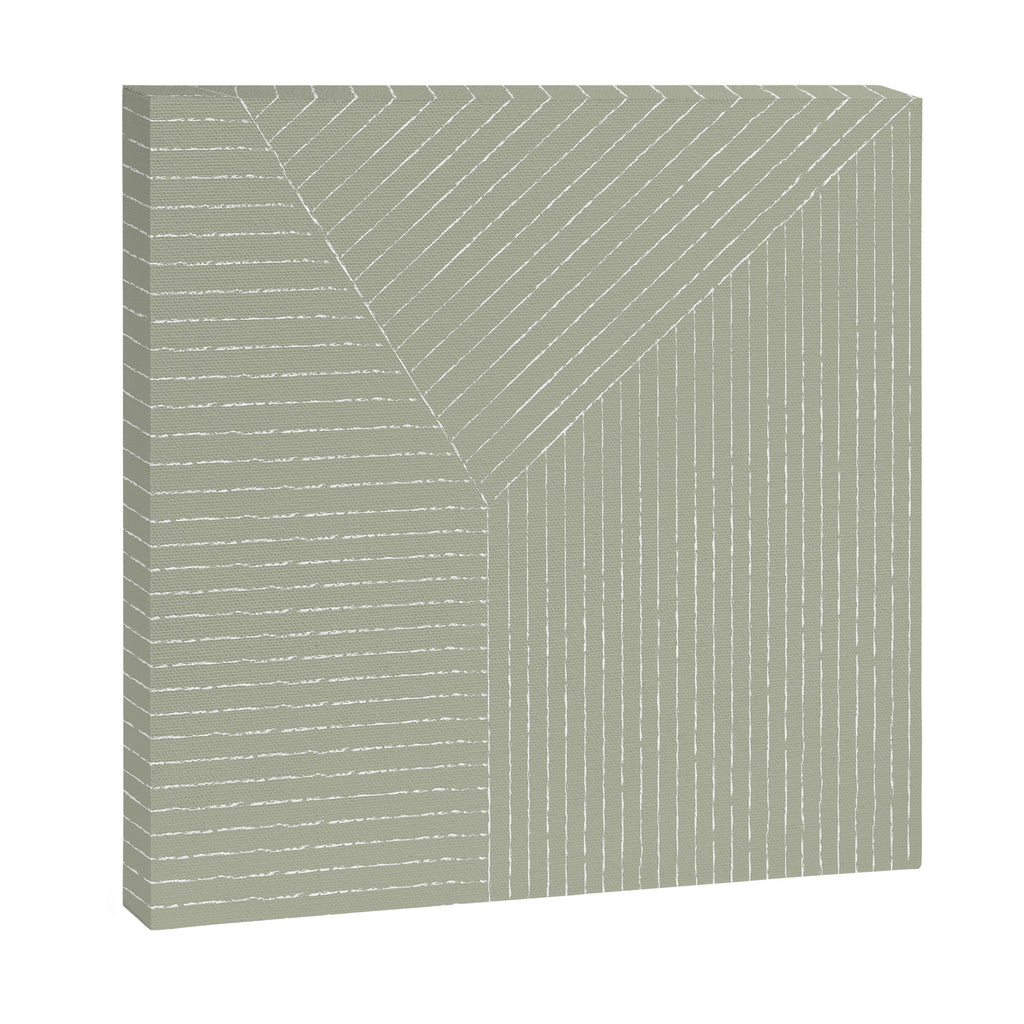 Lines (Linen Sage) Canvas Print Gallery Image 3