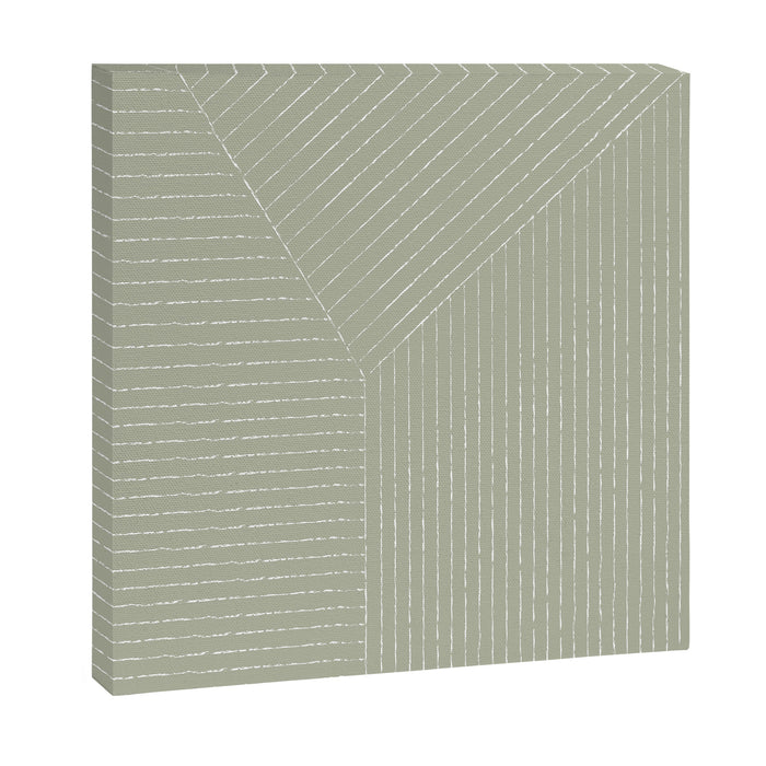 Lines (Linen Sage) Canvas Print Gallery Image 1