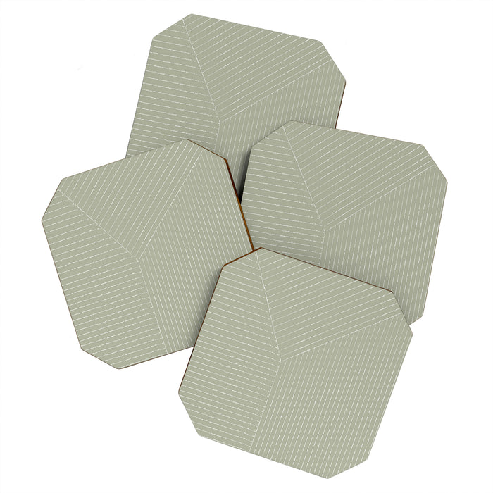 Lines (Linen Sage) Coaster Gallery Image 1