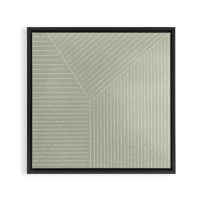 Lines (Linen Sage) Framed Canvas Print Gallery Image 1