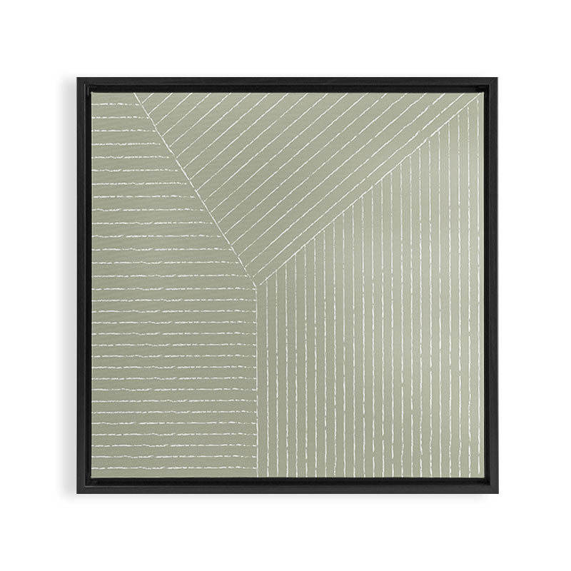 Lines (Linen Sage) Framed Canvas Print Gallery Image 3