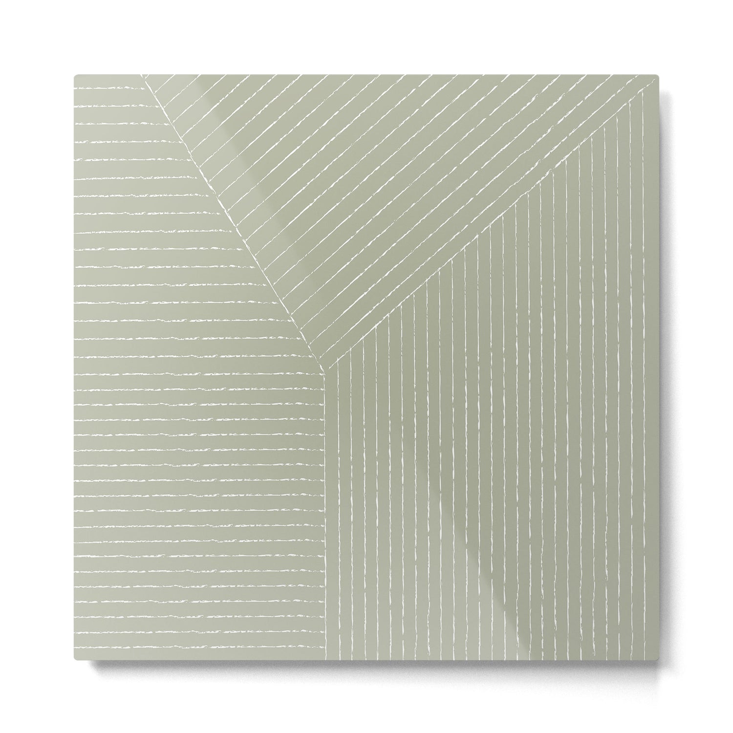 Lines (Linen Sage) Metal Print Gallery Image 2