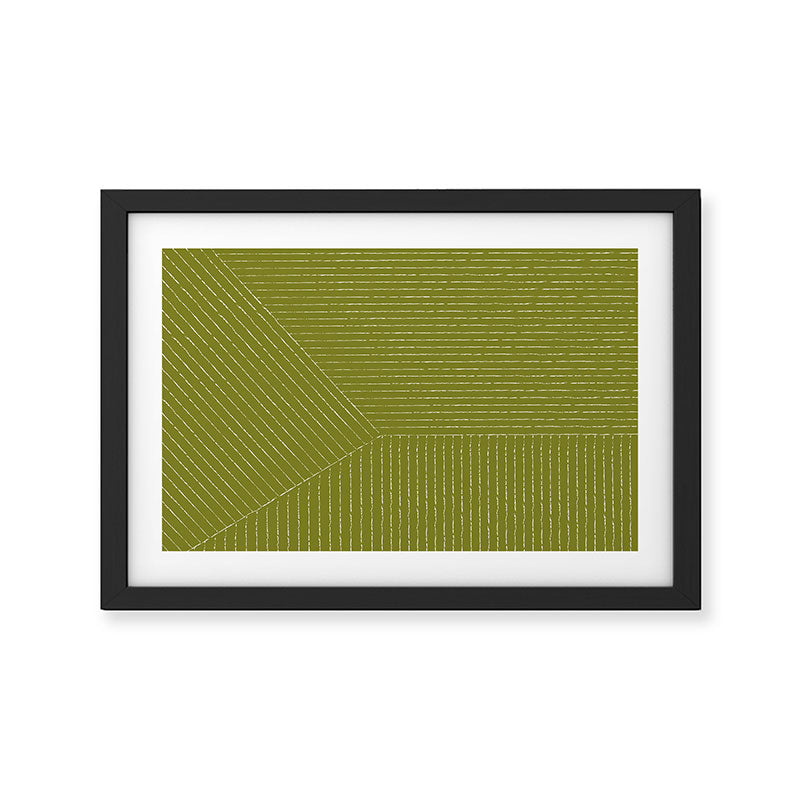 Lines (Matcha Green) Framed Art Print Gallery Image 3