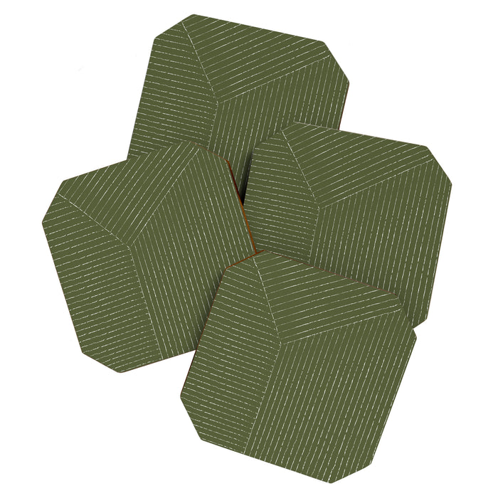 Lines (Moss Green) Coaster Gallery Image 1