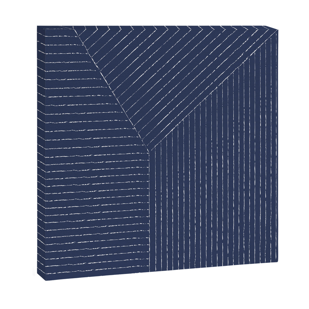 Lines (Navy) Canvas Print Gallery Image 3