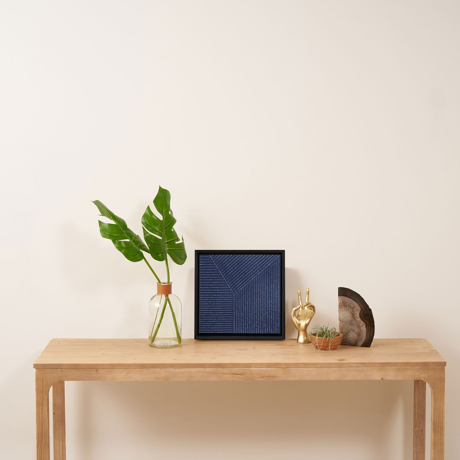 Lines (Navy) Framed Canvas Print Gallery Image 3