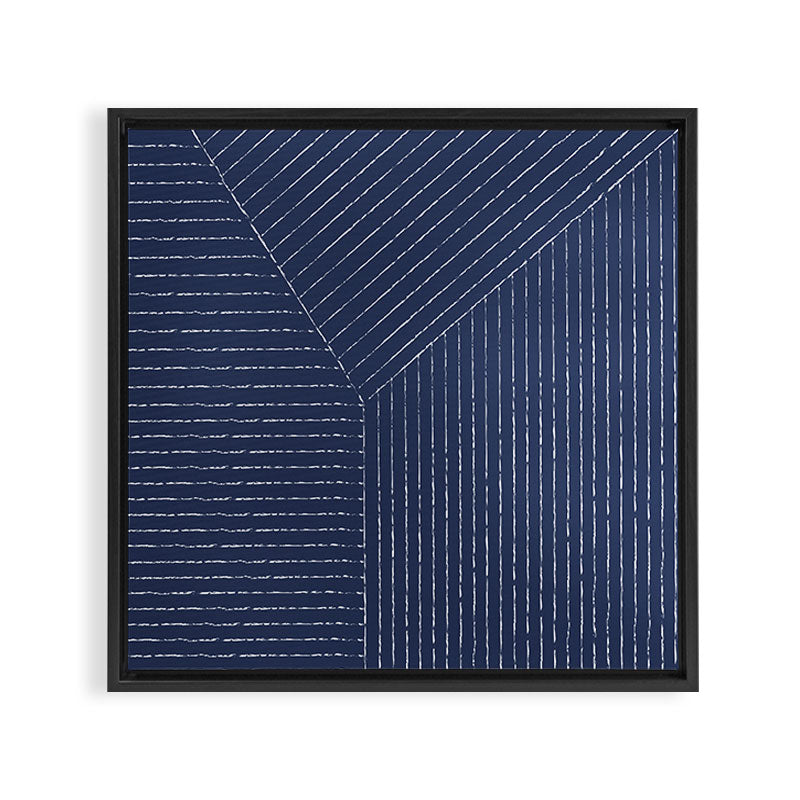 Lines (Navy) Framed Canvas Print Gallery Image 3