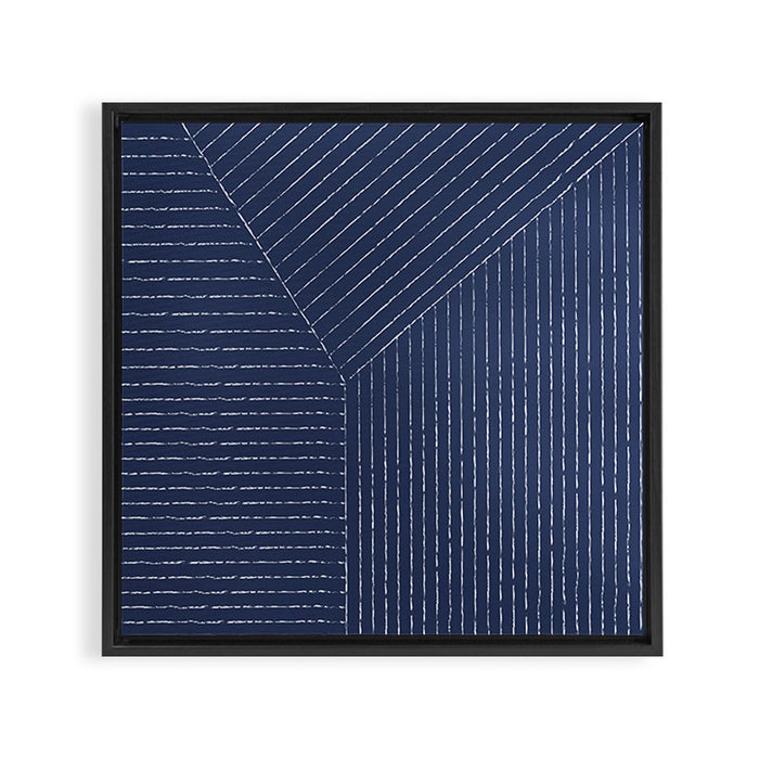 Lines (Navy) Framed Canvas Print Gallery Image 1