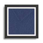 Lines (Navy) Framed Art Print Gallery Image 1