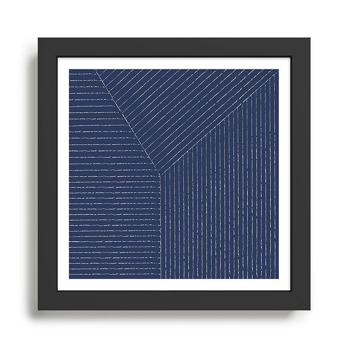 Lines (Navy) Framed Art Print Gallery Image 1