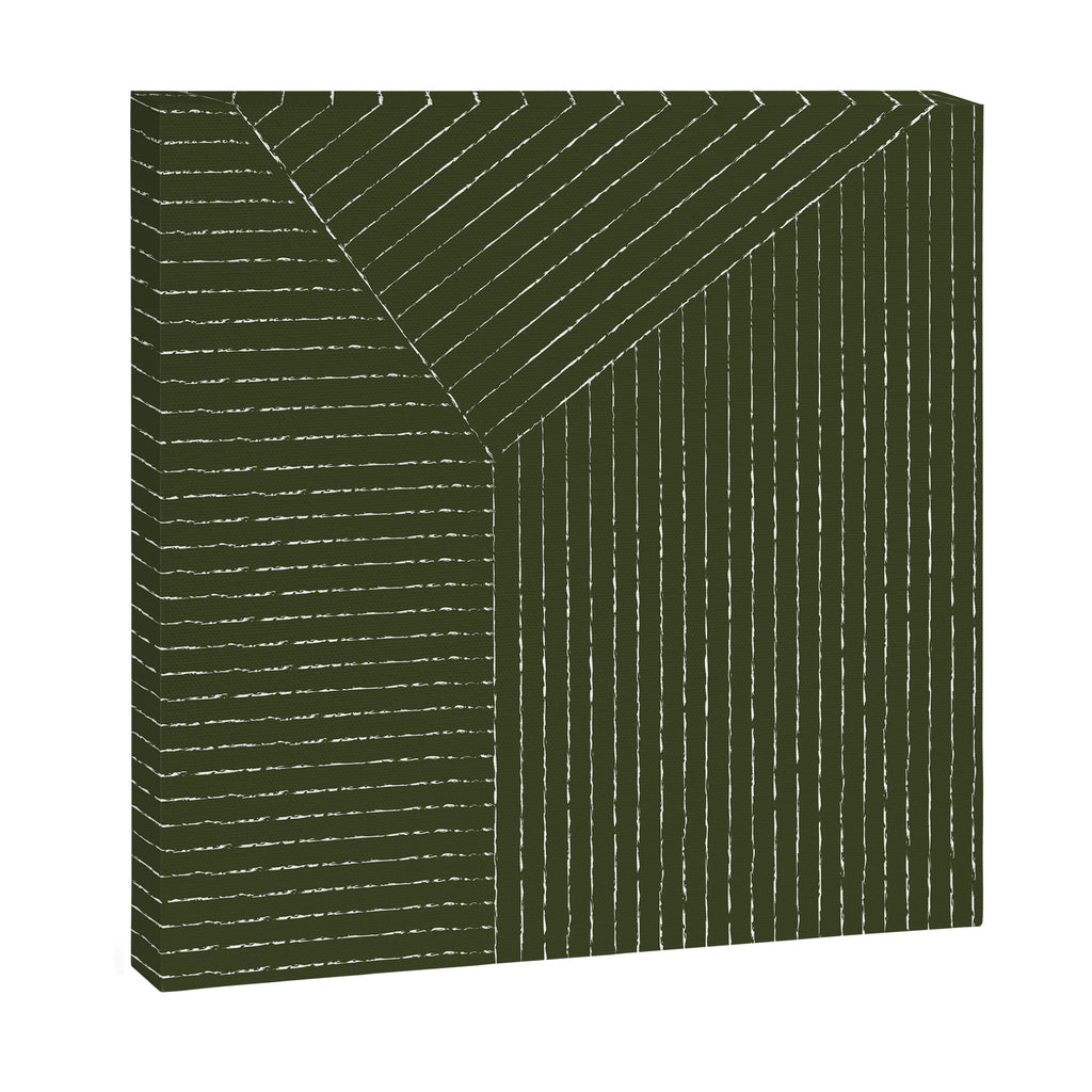 Lines (Olive Green) Canvas Print Gallery Image 3