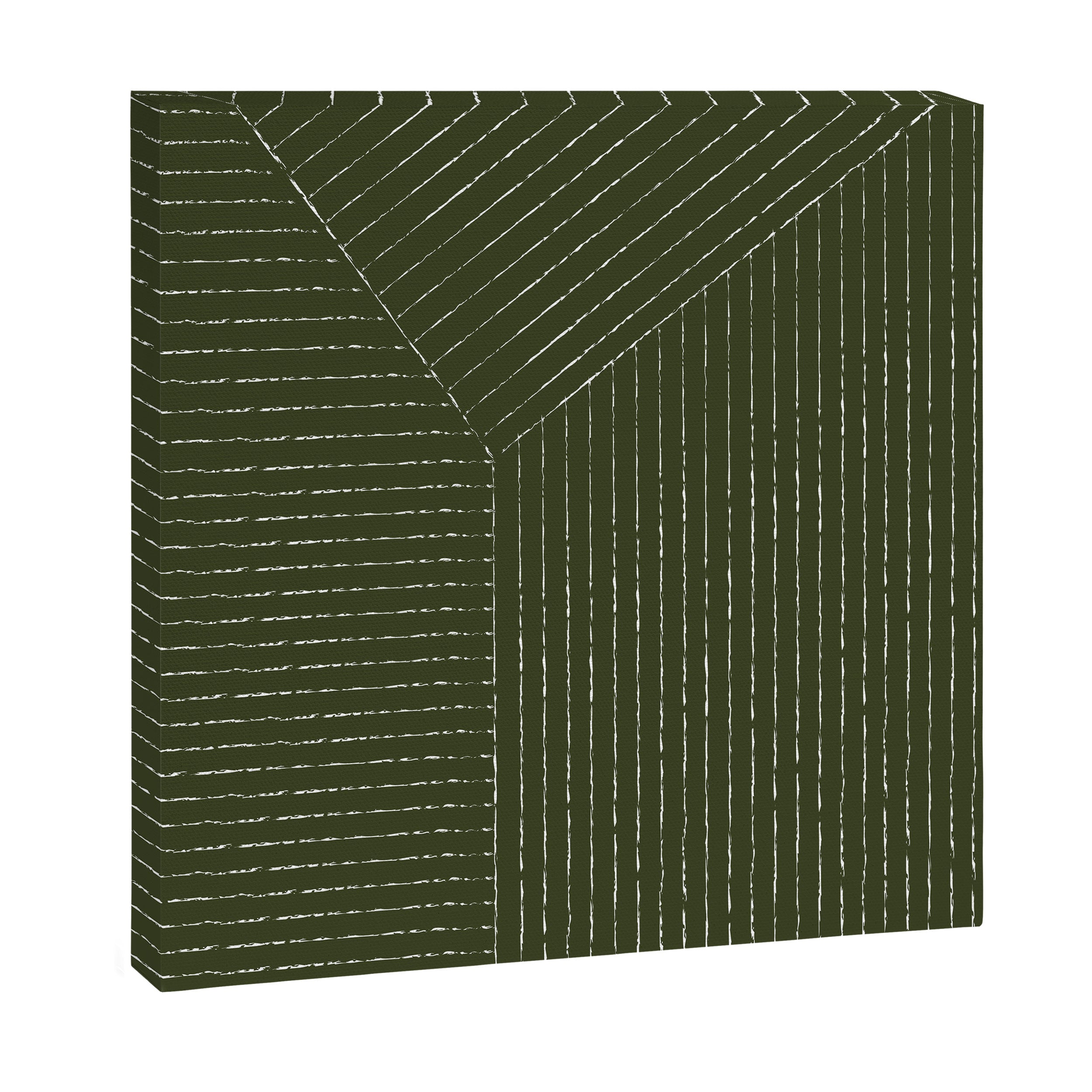 Lines (Olive Green) Canvas Print Gallery Image 3