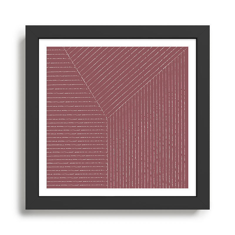 Lines (Plum) Framed Art Print Gallery Image 1