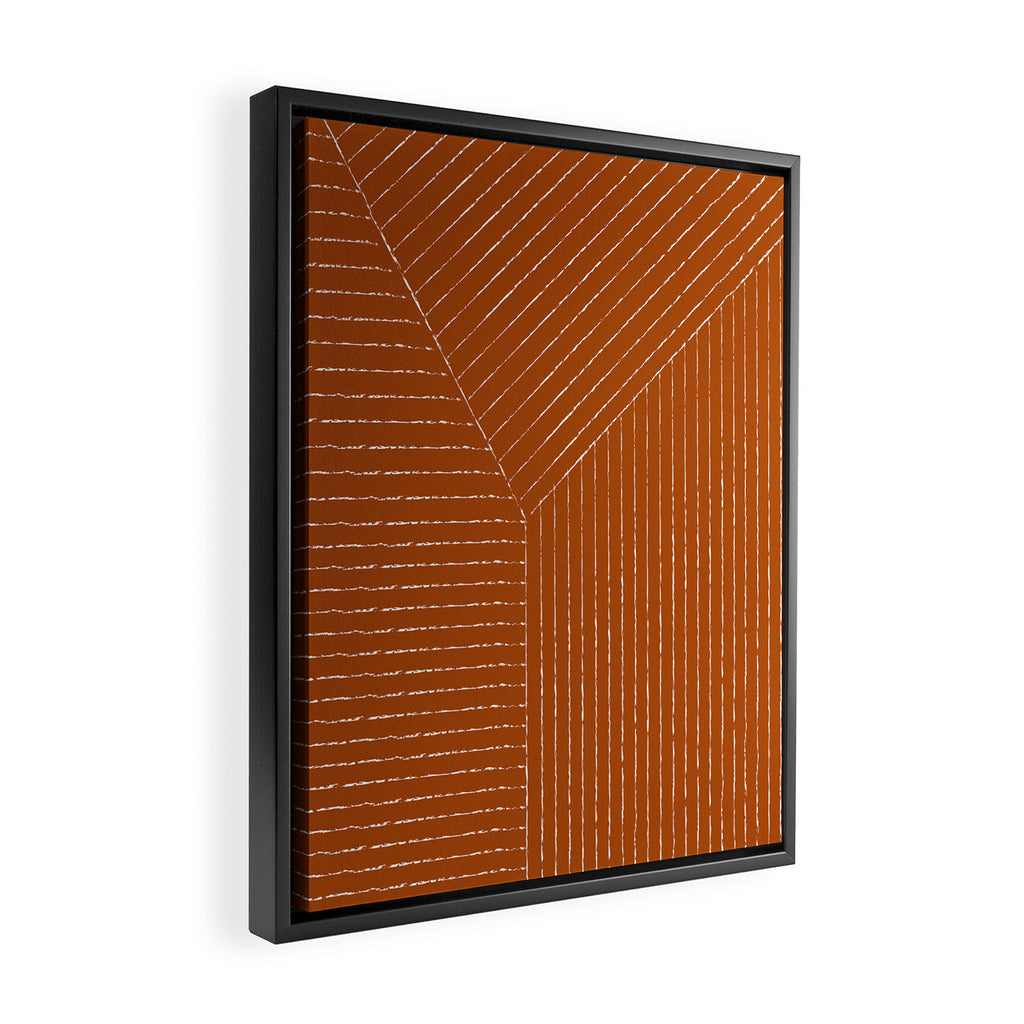 Lines (Rust) Framed Canvas Print Gallery Image 2