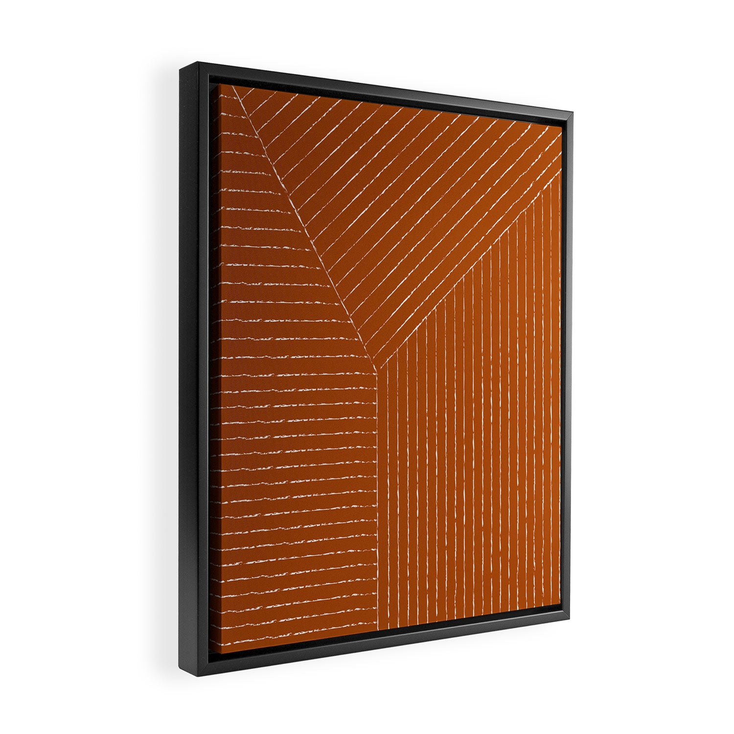Lines (Rust) Framed Canvas Print Gallery Image 2