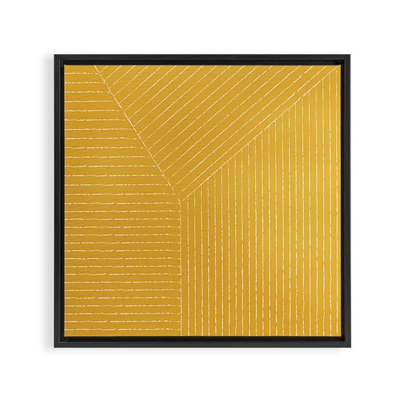 Lines (Mustard Yellow) Framed Canvas Print Gallery Image 3