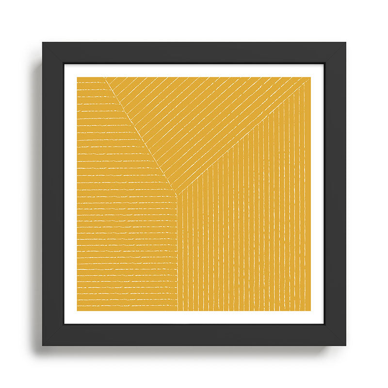 Lines (Mustard Yellow) Framed Art Print Gallery Image 1