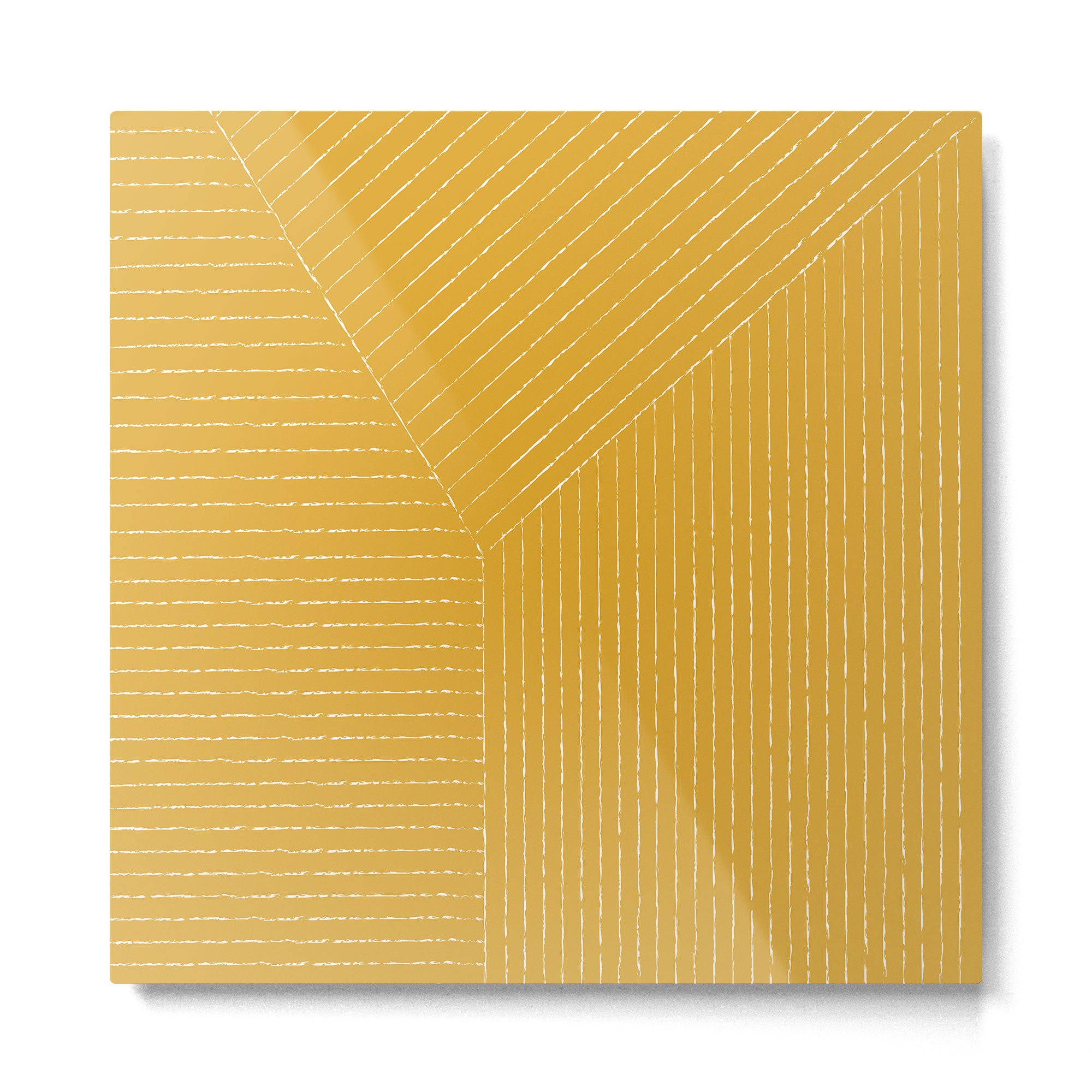Lines (Mustard Yellow) Metal Print Gallery Image 2