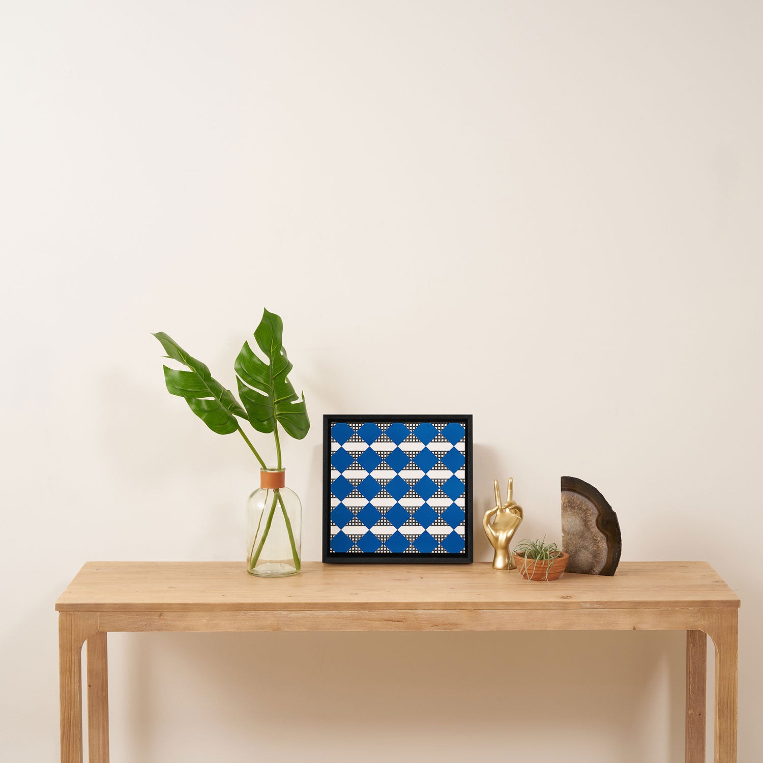 Modern boho (sapphire blue) Framed Canvas Print Gallery Image 3
