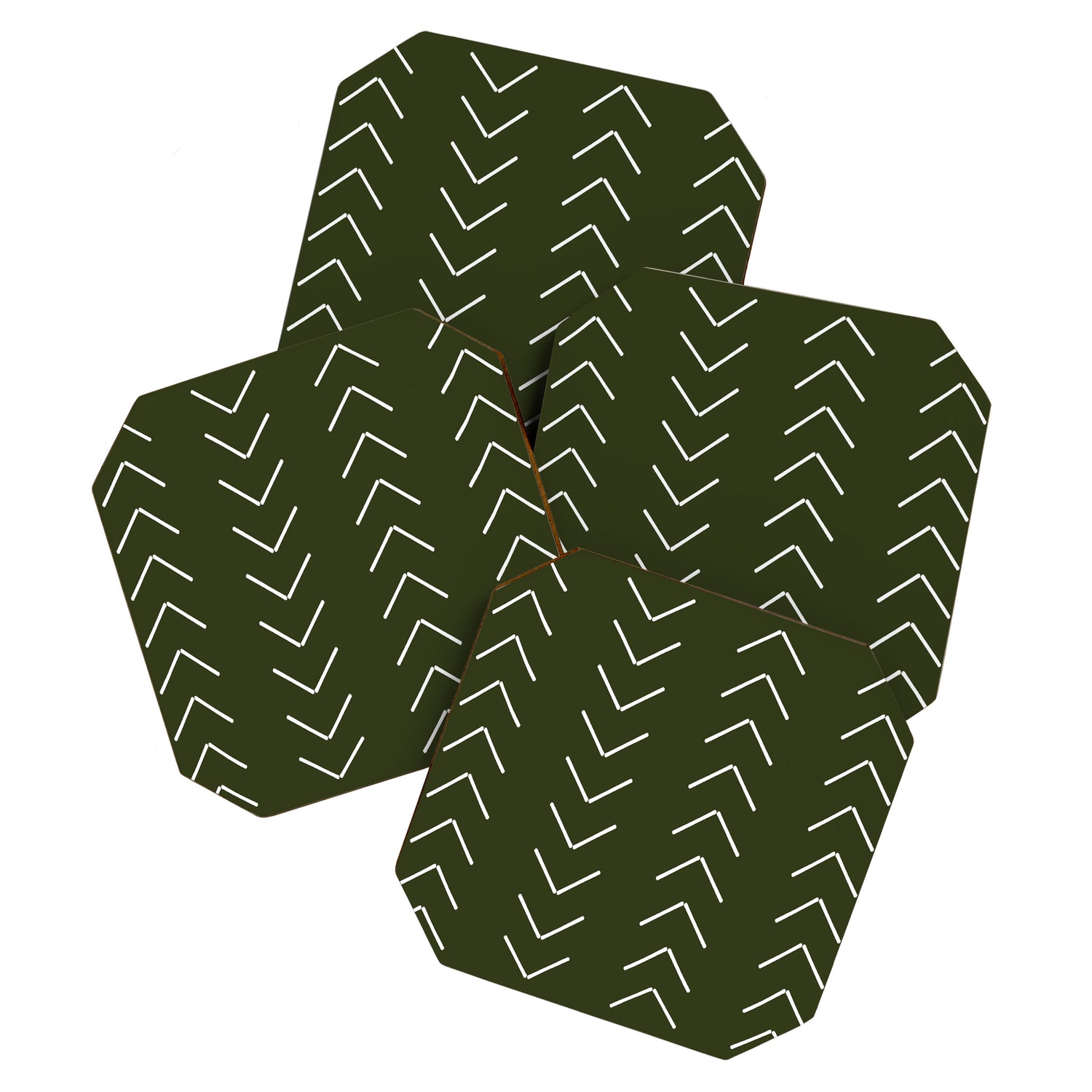Mudcloth II (Olive Green) Coaster Gallery Image 1