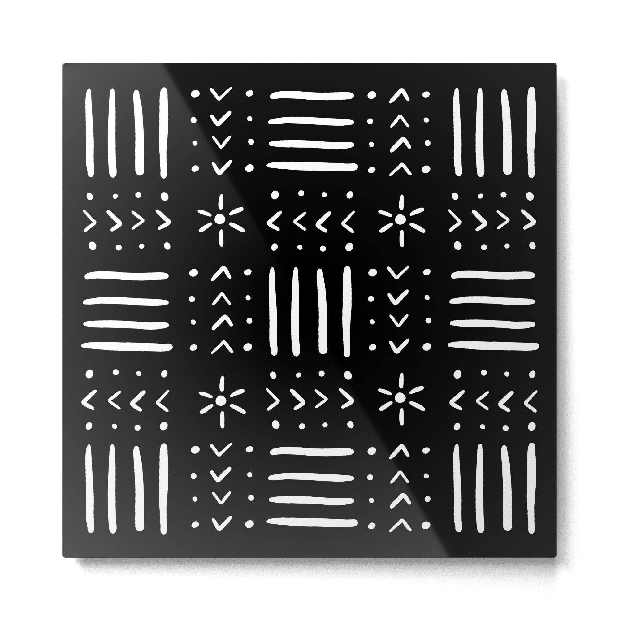 Mudcloth III (Black) Metal Print Gallery Image 2