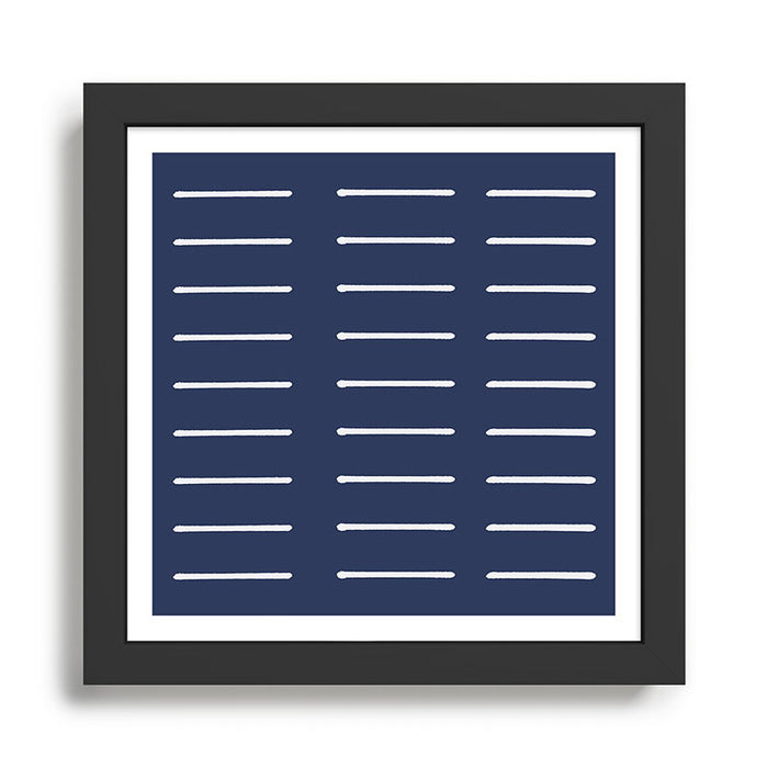Mudcloth (Navy) Framed Art Print Gallery Image 1