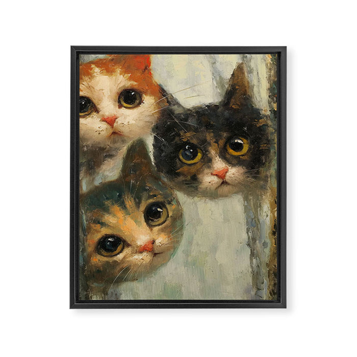 Peeping III Framed Canvas Print Gallery Image 1