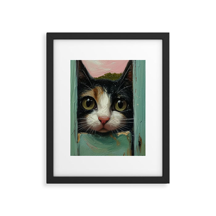 Peeping Framed Art Print Gallery Image 1