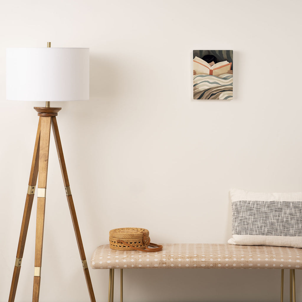 Reading girl in bed Canvas Print Gallery Image 2