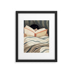 Reading girl in bed Framed Art Print Gallery Image 4