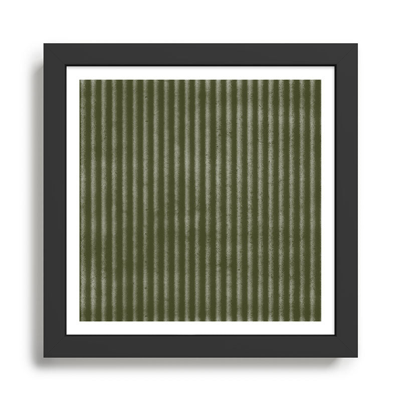 Ribbed (Olive Green) Framed Art Print Gallery Image 1