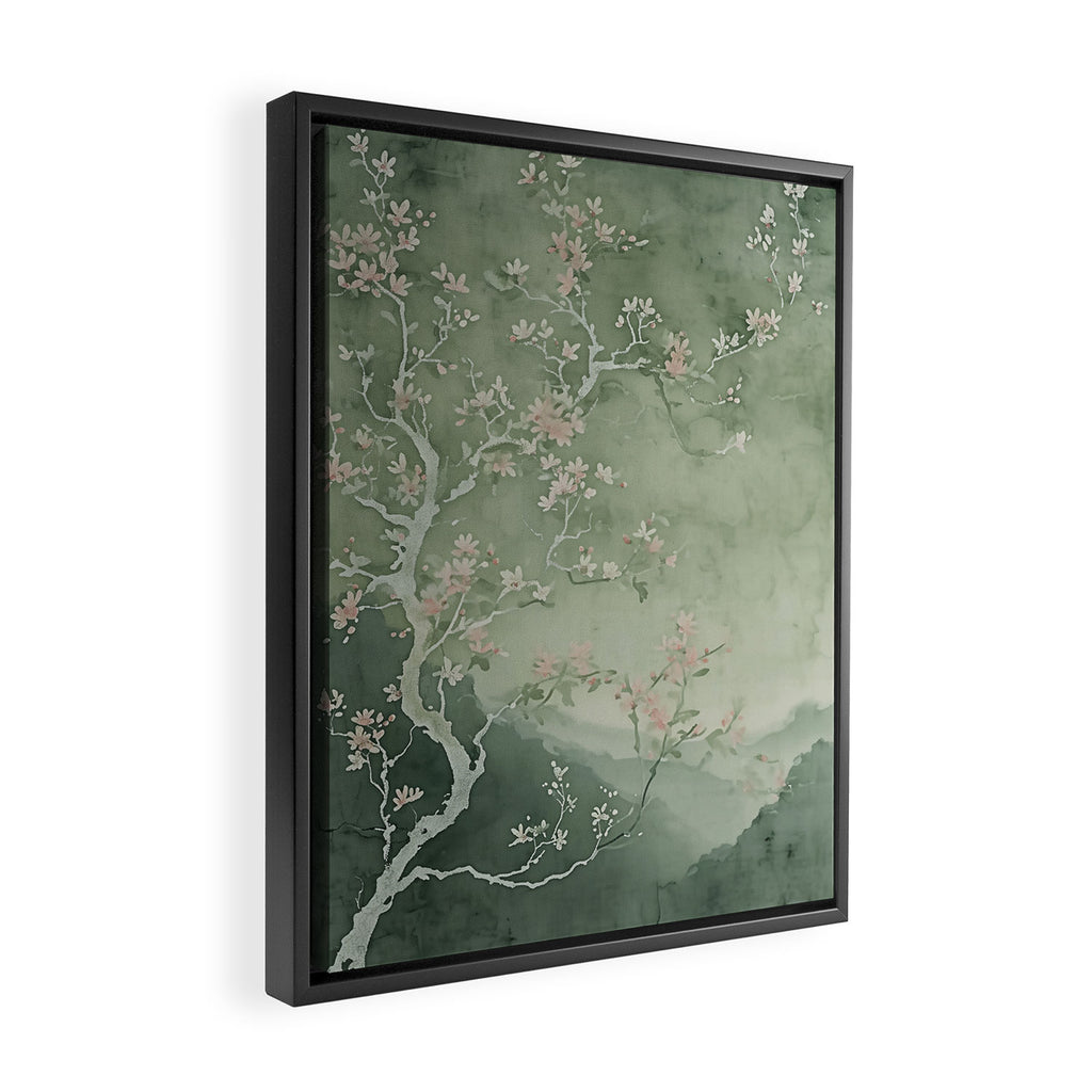 Sage Cherry Framed Canvas Print Gallery Image 2