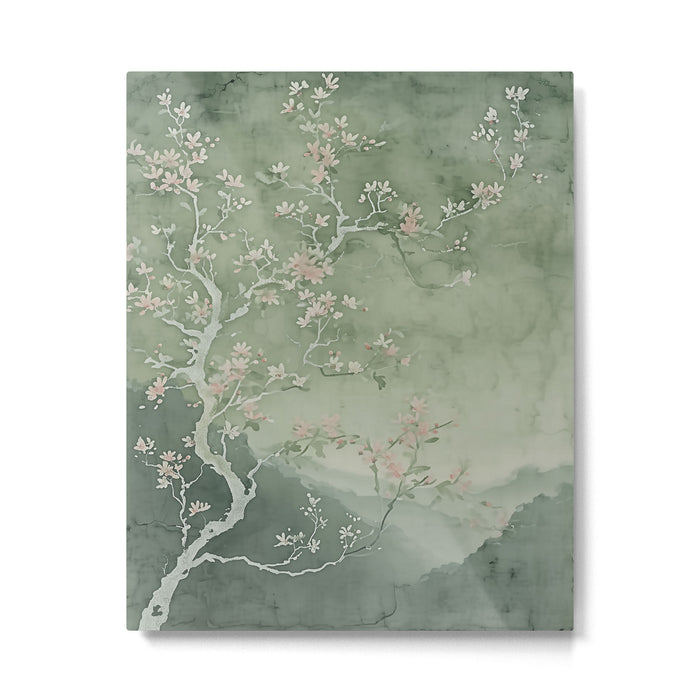 Sage Cherry Metal Print Gallery Image 1