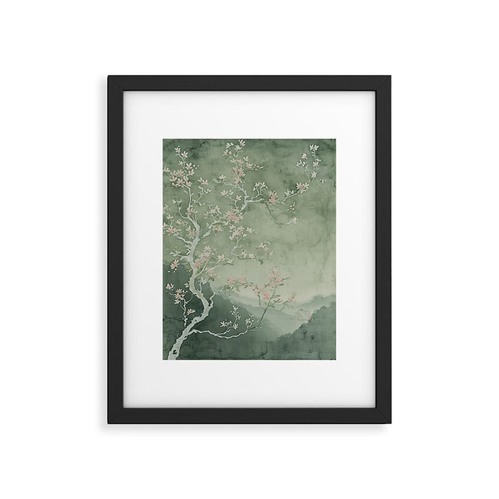 Sage Cherry Framed Art Print Gallery Image 1