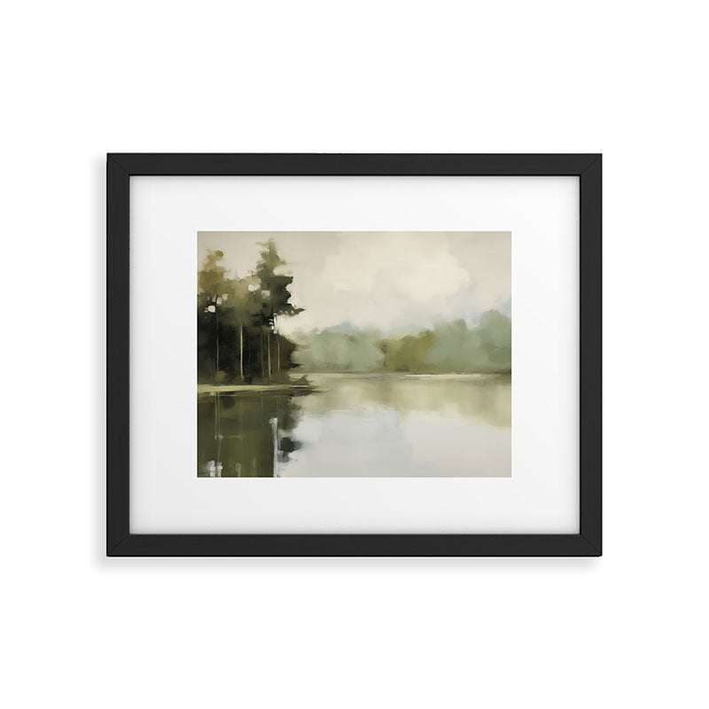 Sage Forest Lake Framed Art Print Gallery Image 5
