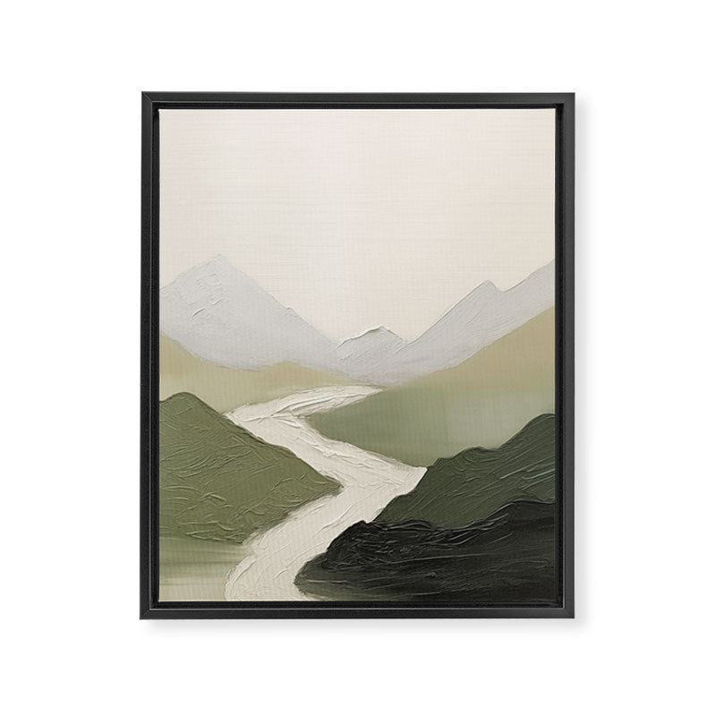 Sage Landscape Painting I Framed Canvas Print Gallery Image 6