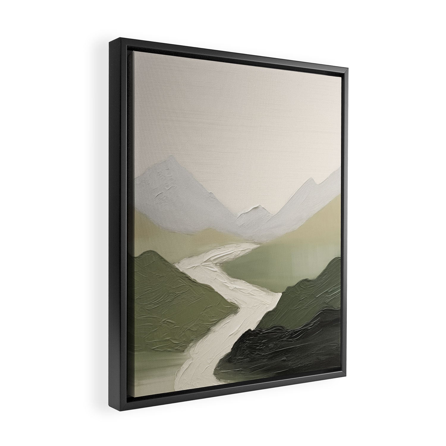 Sage Landscape Painting I Framed Canvas Print Gallery Image 2