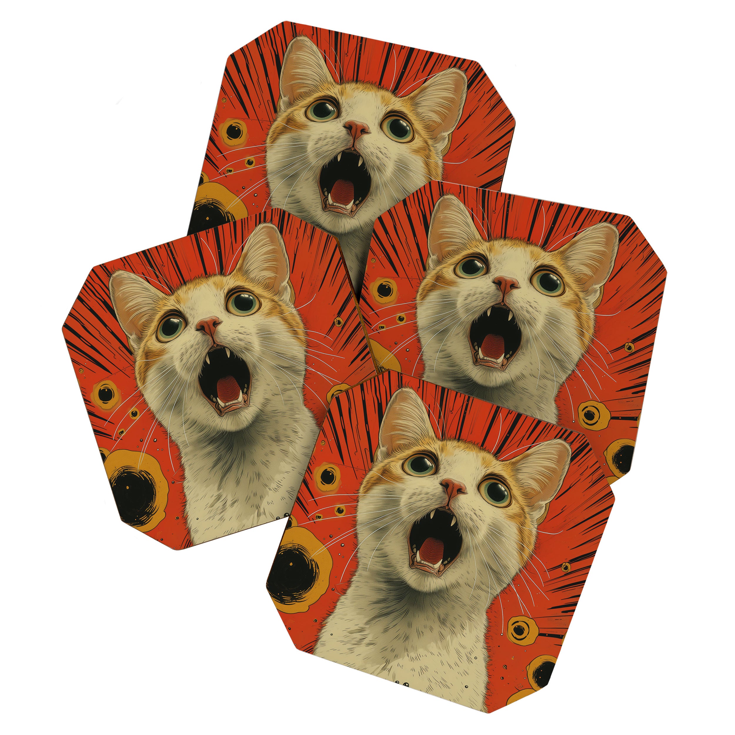 Shocked Cat I Coaster Gallery Image 1
