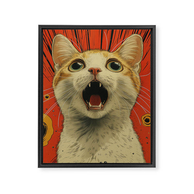 Shocked Cat I Framed Canvas Print Gallery Image 8
