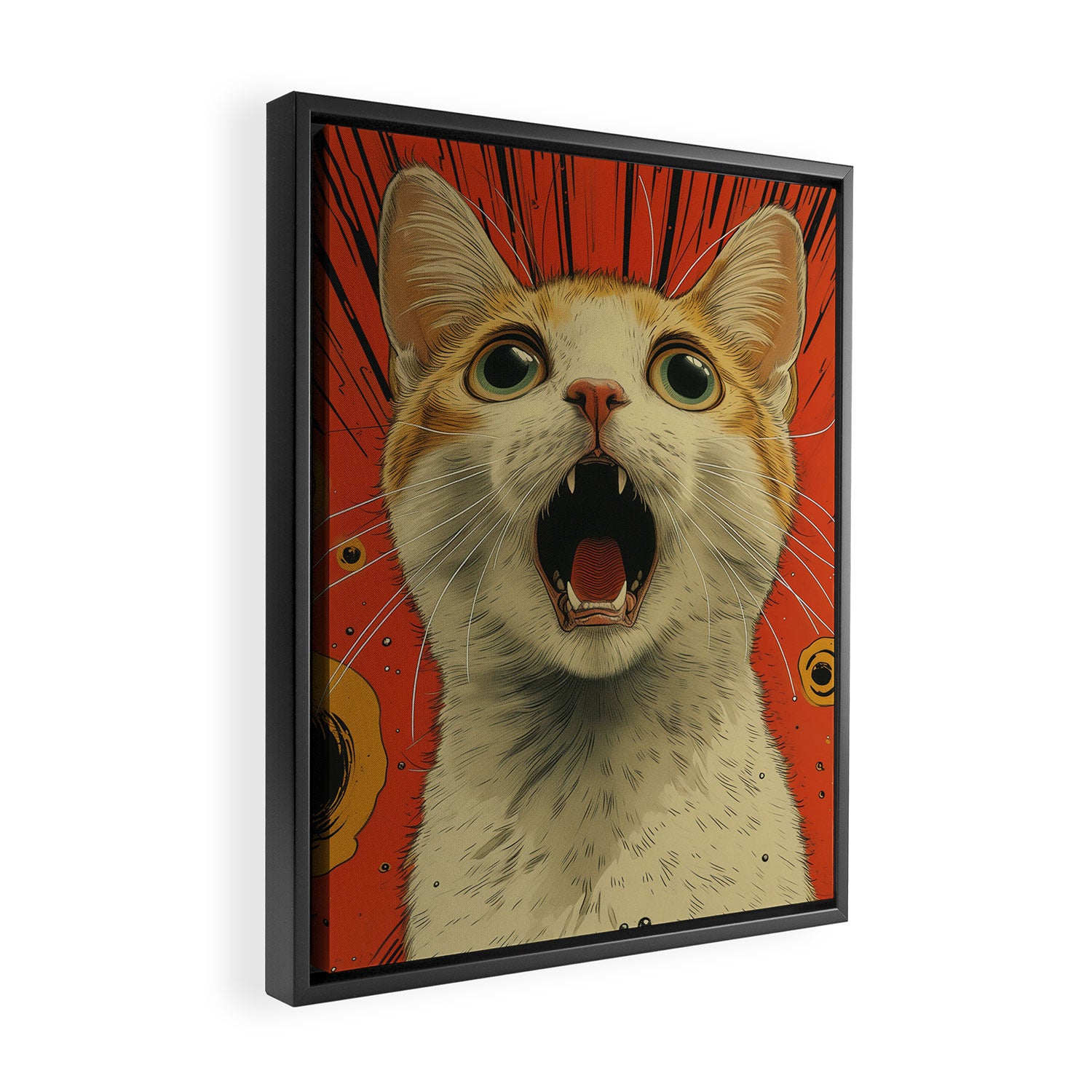 Shocked Cat I Framed Canvas Print Gallery Image 2