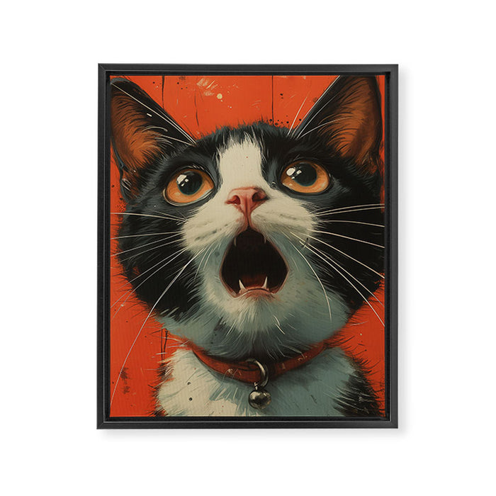 Shocked Cat II Framed Canvas Print Gallery Image 1