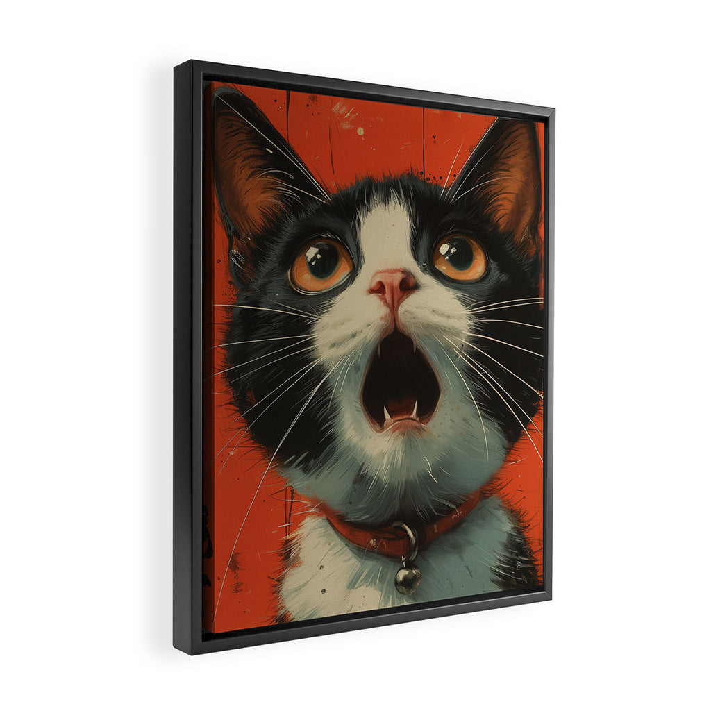 Shocked Cat II Framed Canvas Print Gallery Image 2