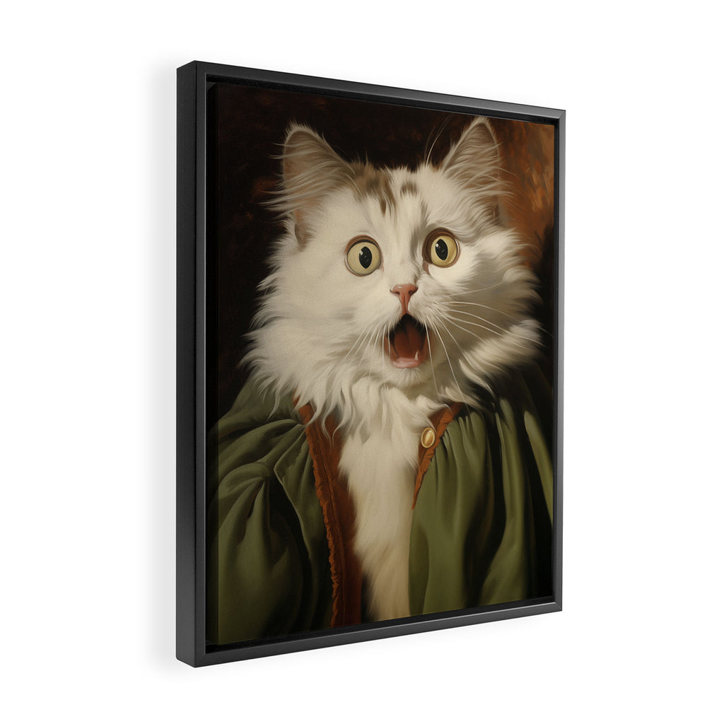 Shocked Cat III Framed Canvas Print Gallery Image 2