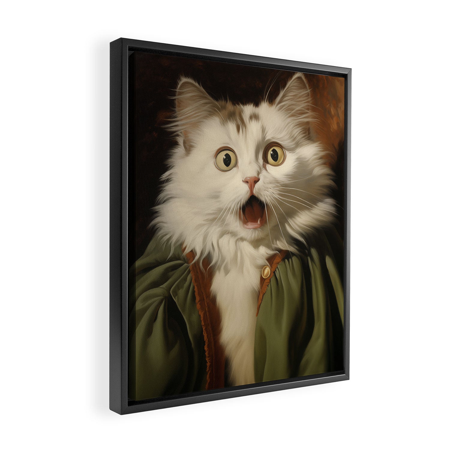 Shocked Cat III Framed Canvas Print Gallery Image 2