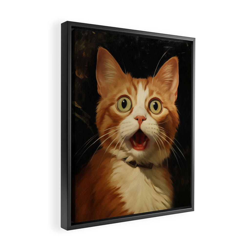 Shocked Cat IV Framed Canvas Print Gallery Image 2