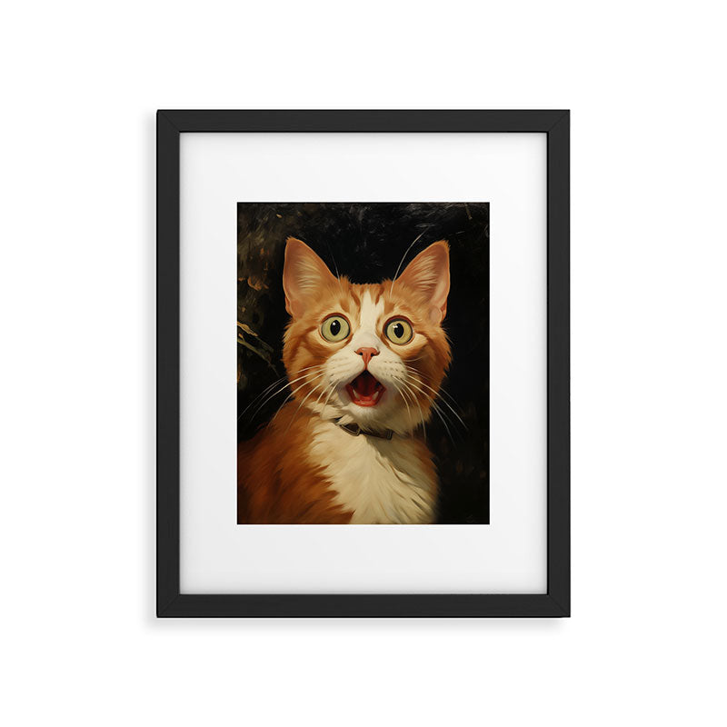Shocked Cat IV Framed Art Print Gallery Image 5
