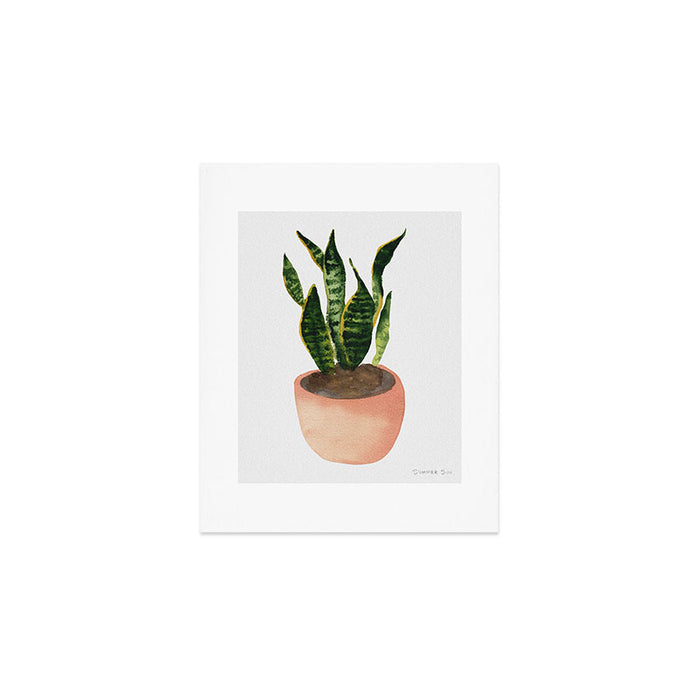 Snake plant watercolor painting Art Print Gallery Image 1